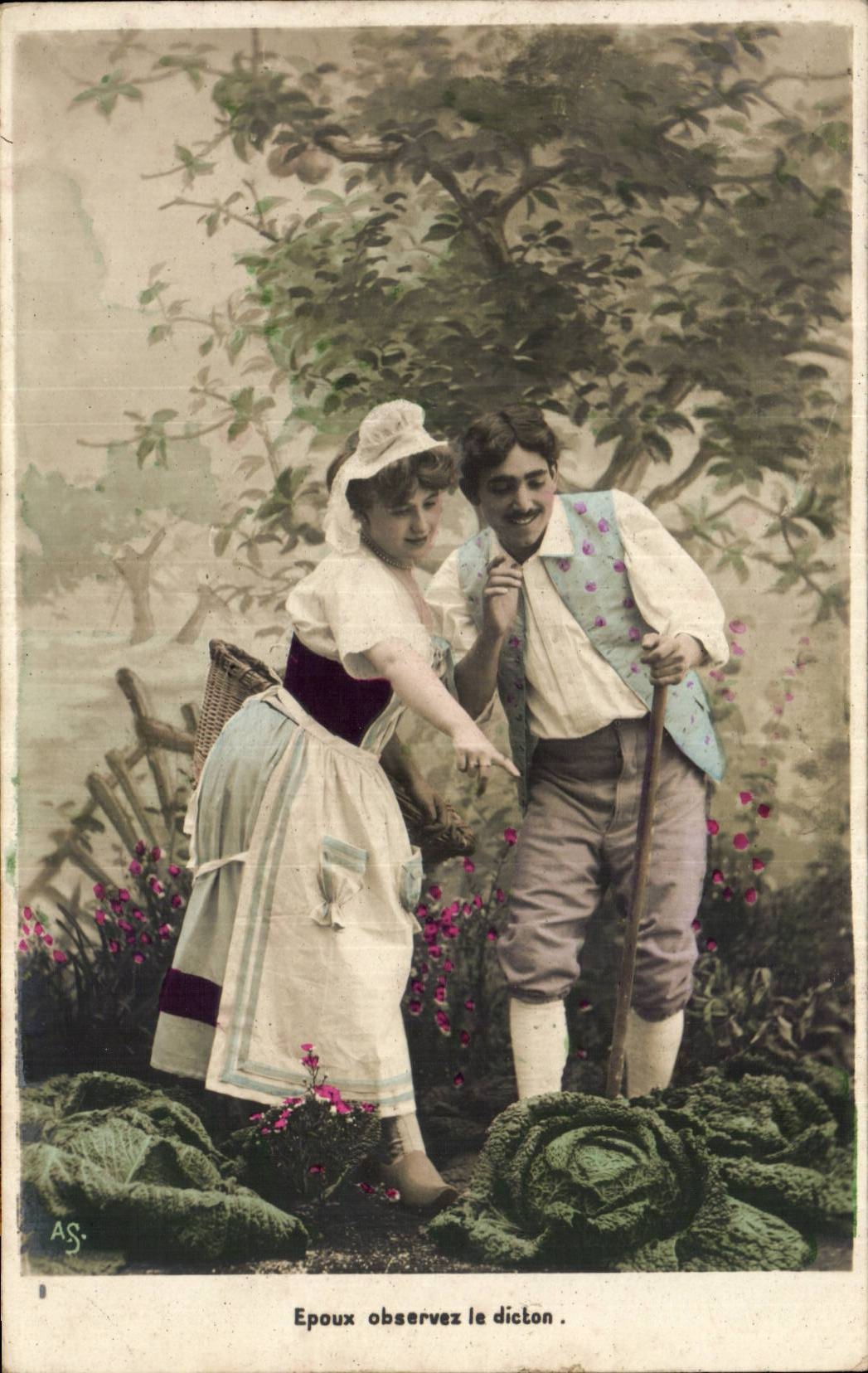 Fantaisie - Couple - Happy couple in love - CPA 