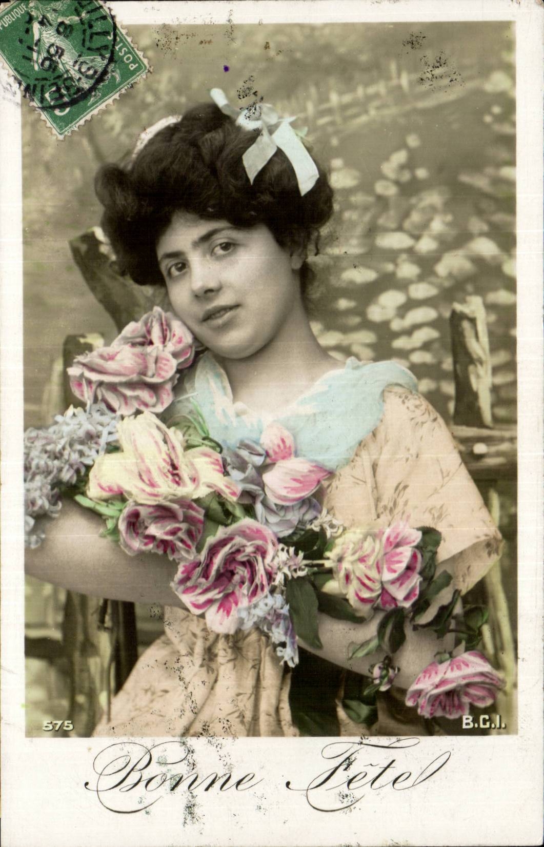 Fantaisie - Femme - Woman with mouth agape - CPA 