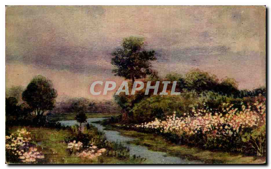 Arts - Tableaux - Pretty Country Scene - CPA 