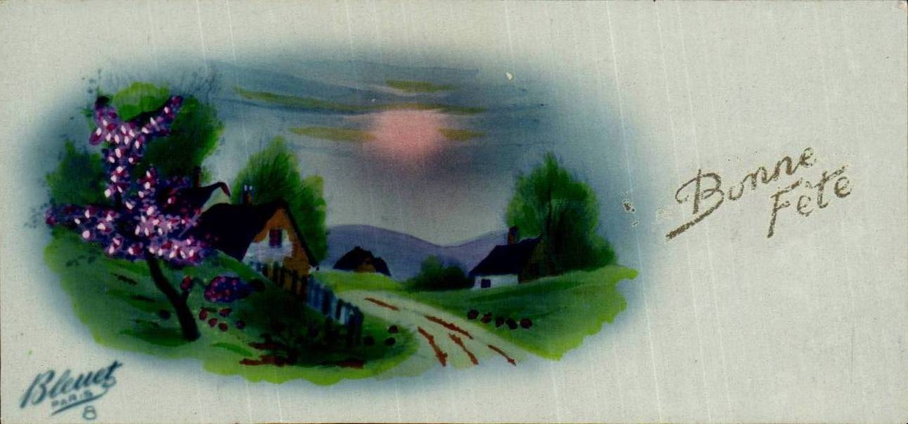 Paysage rural avec cerisier en fleurs — Bonne Fête — Blenet, Paris, n°8