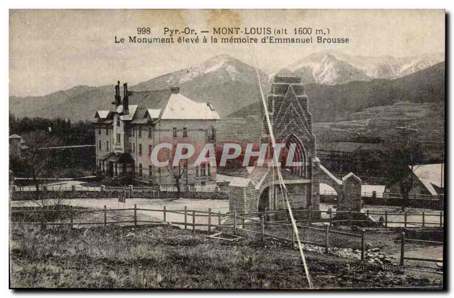CPA Mont Louis Le monument eleve a la memoire d'Emmanuel Brousse