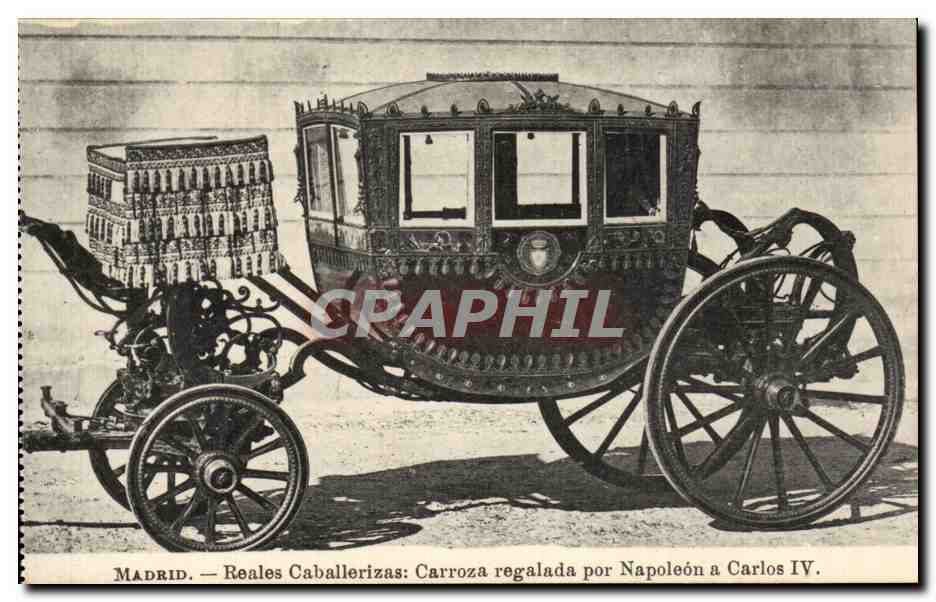 Espana Spain Espana CPA Madrid Reales Caballerizas Carroza regalada por Napoleon a Carlos IV