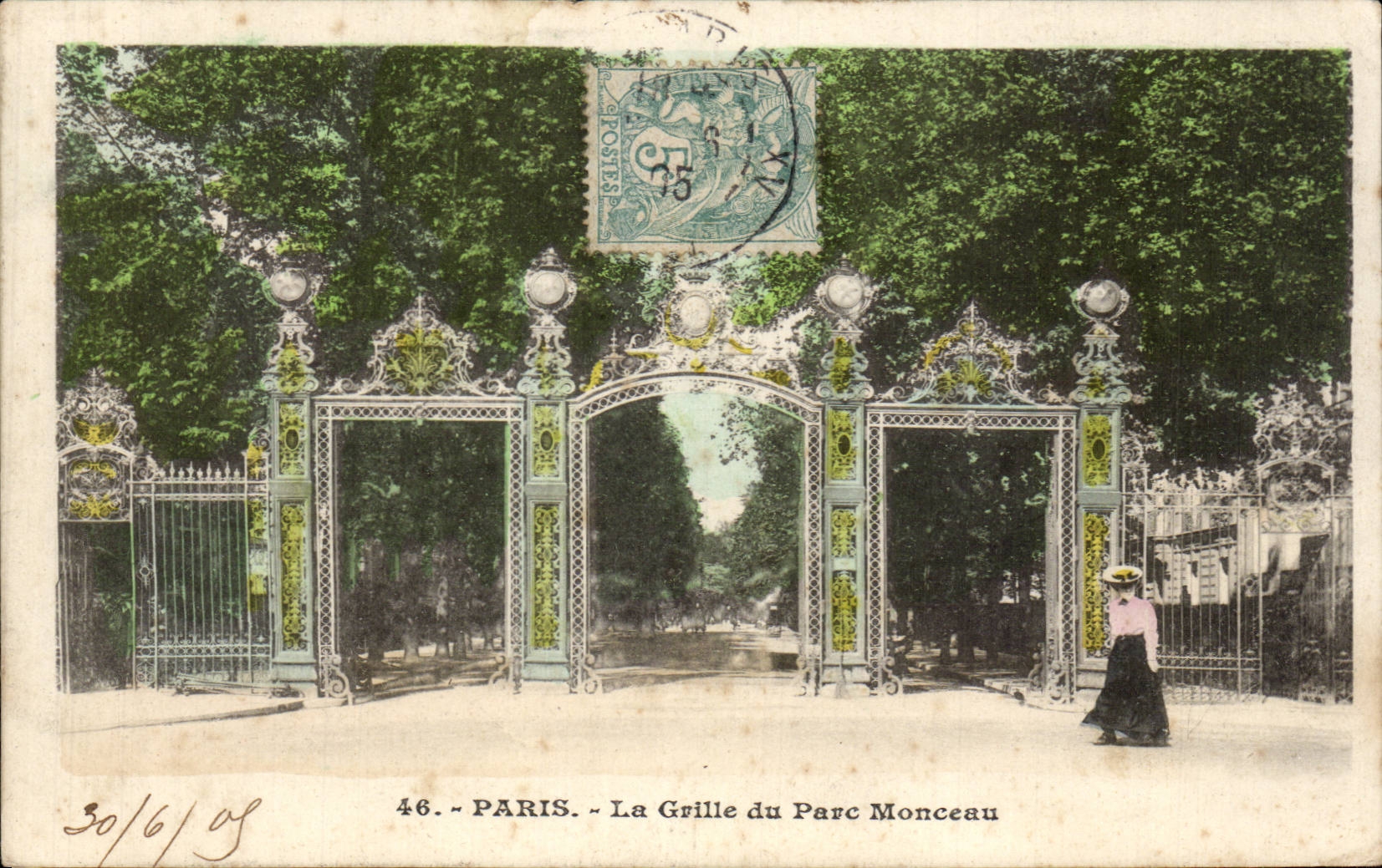 CPA Paris La grille du parc Monceau
