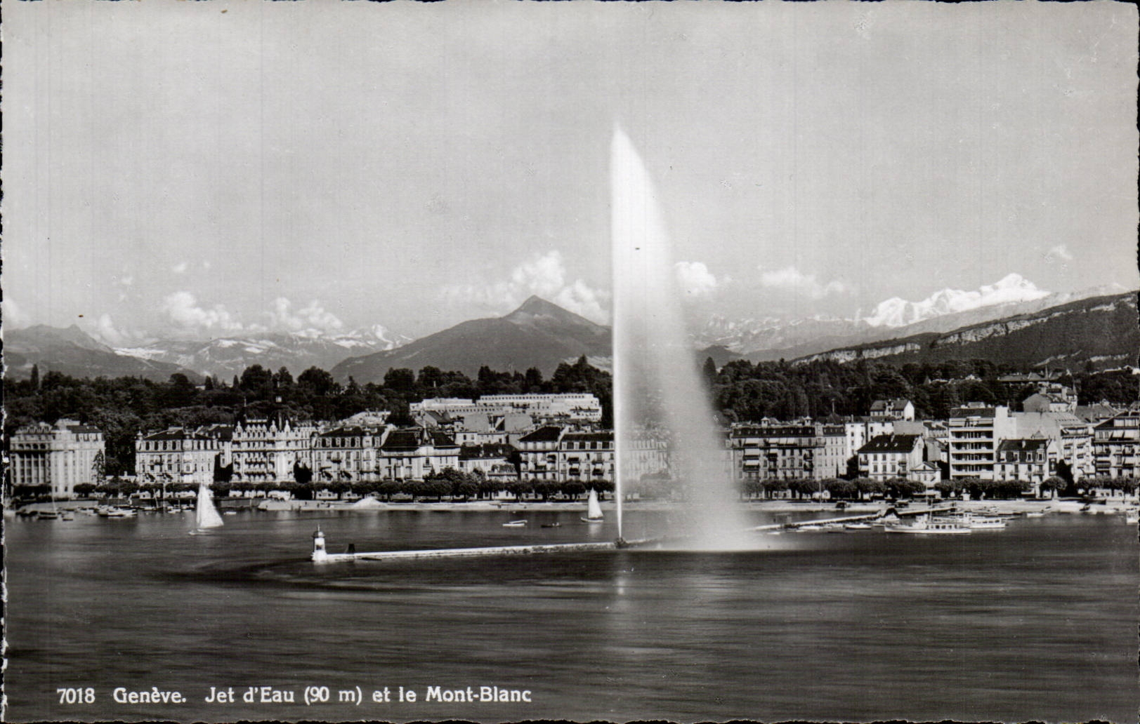 CPSM Suisse Geneve Jet d'eau et le Mont Blanc