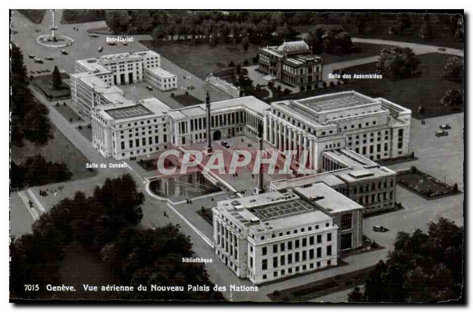 CPSM Suisse Geneve Vue aerienne du nouveau palais des Nations