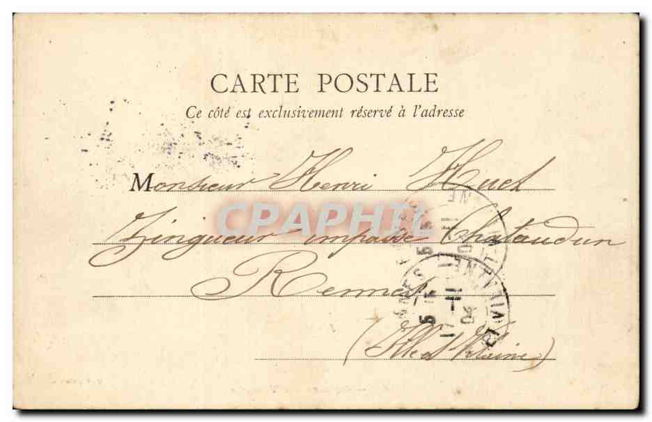 CPA Paris Square du temple — Rückseite
