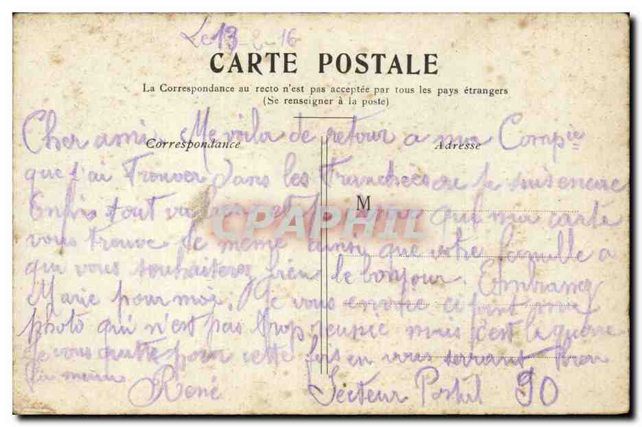 CPA Paris La Madeleine — Verso
