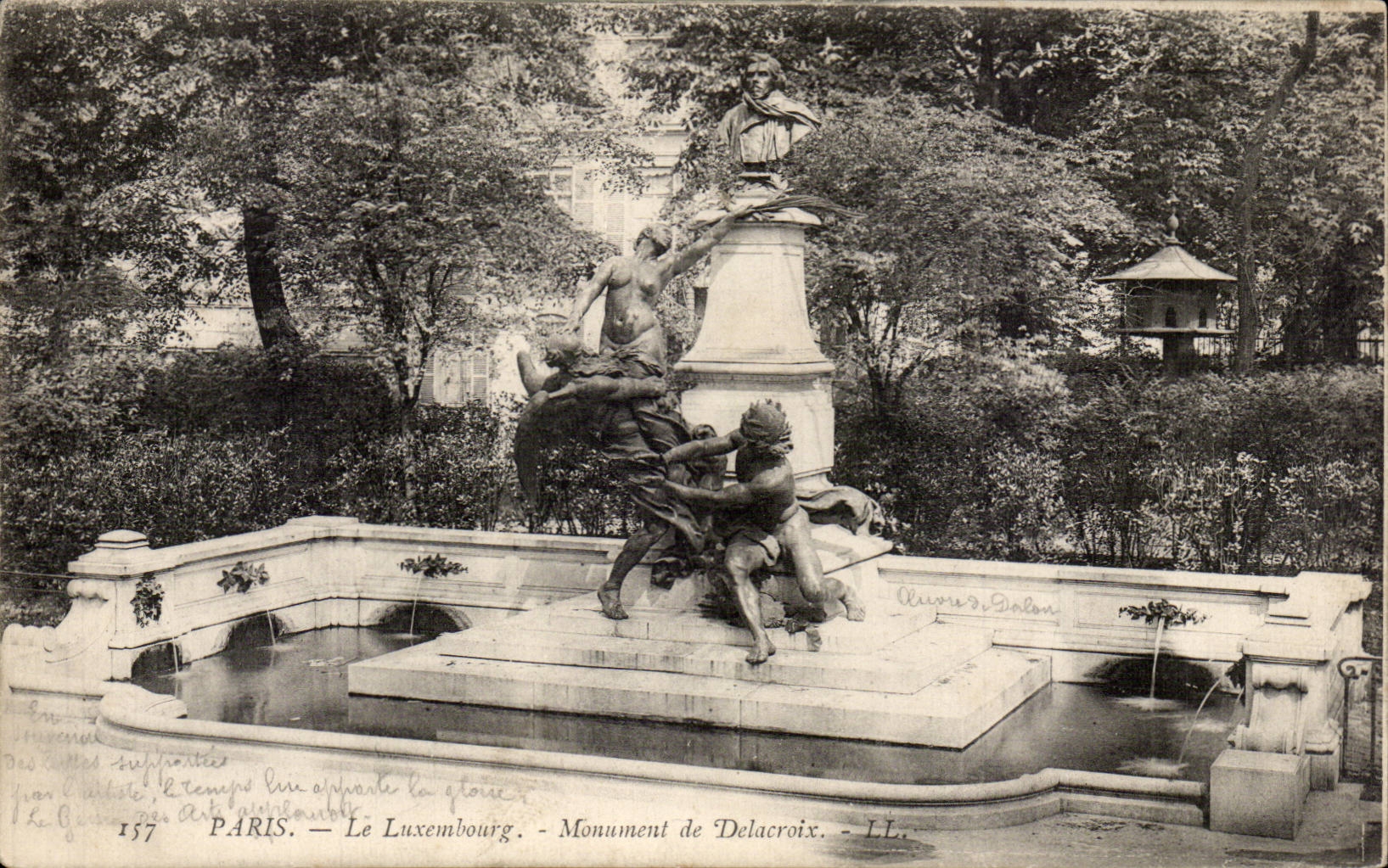 CPA Paris Le Luxembourg Monument de Delacroix