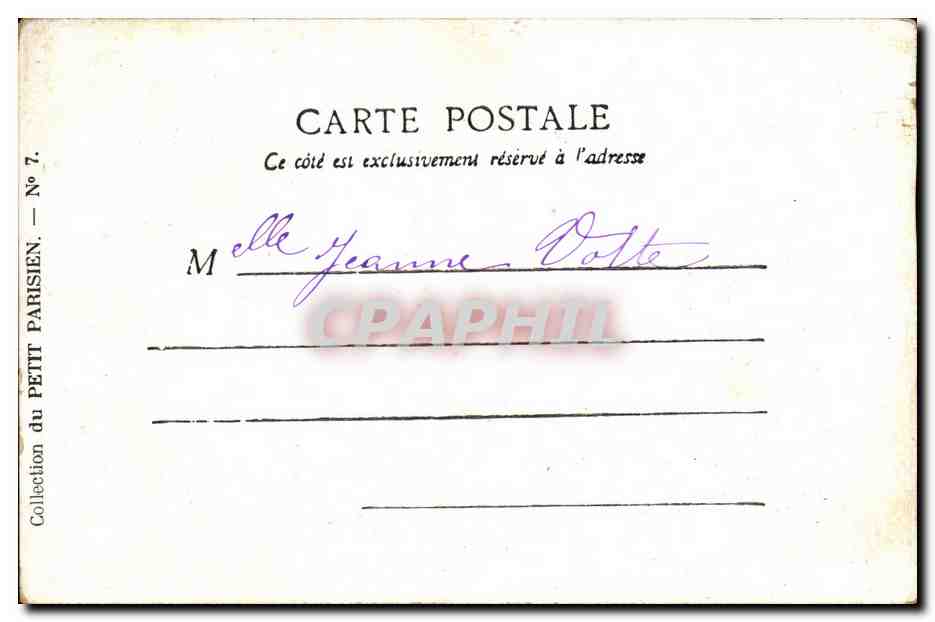 CPA Paris Notre Dame — Verso