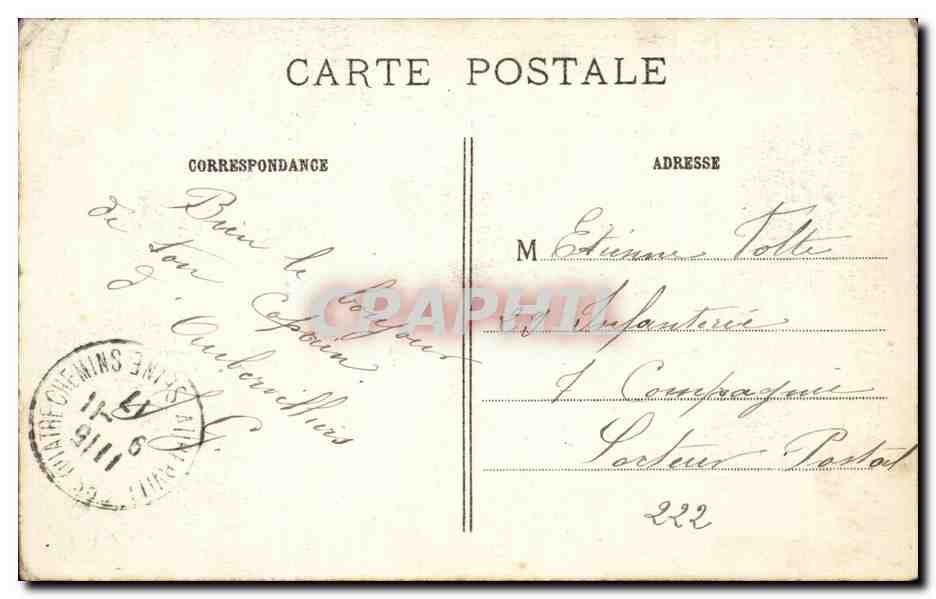CPA Paris Place du Chatelet et la fontaine de la Victoire — Verso