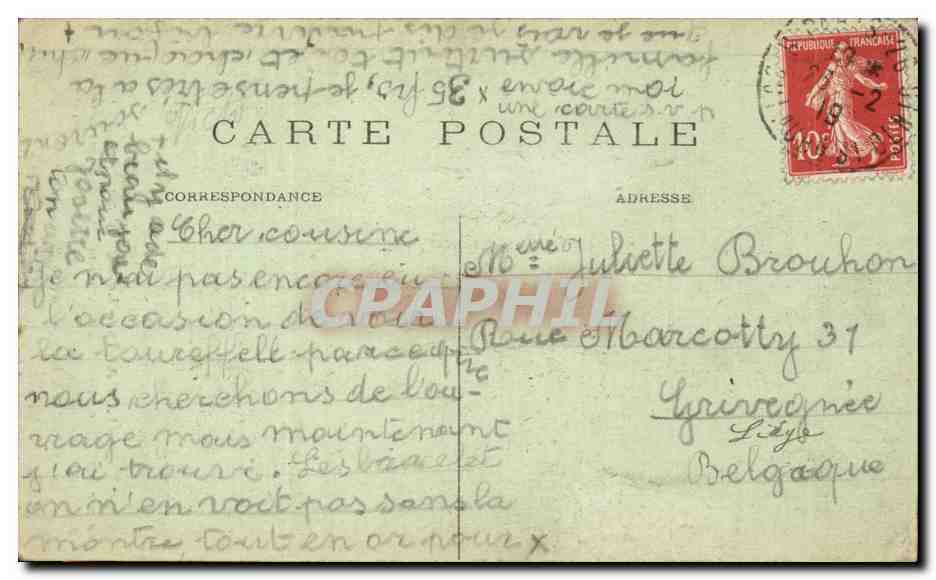 CPA Paris La pantheon — Verso