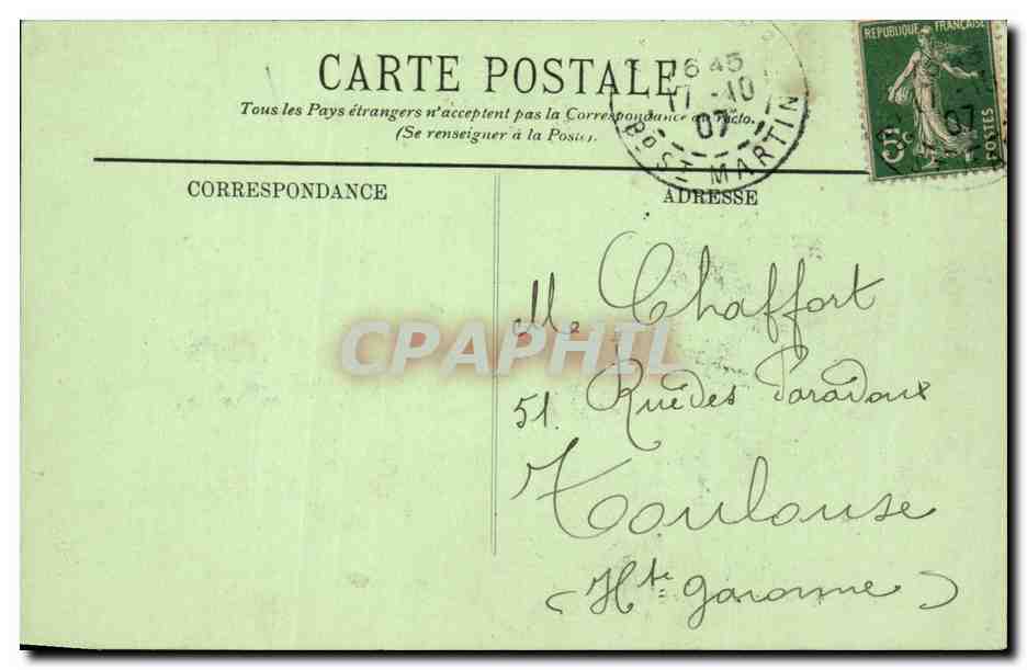 CPA Paris Le lion de Belfort — Rückseite