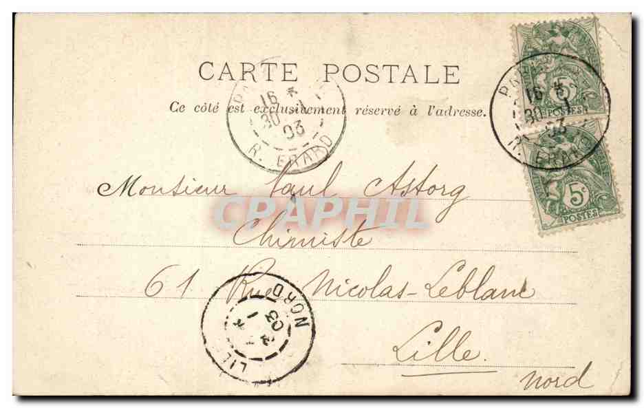 CPA Paris Hotel de ville — Rückseite