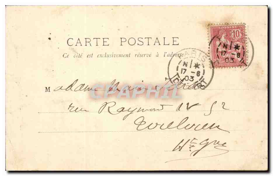 CPA Paris Arc de Triomphe — Verso