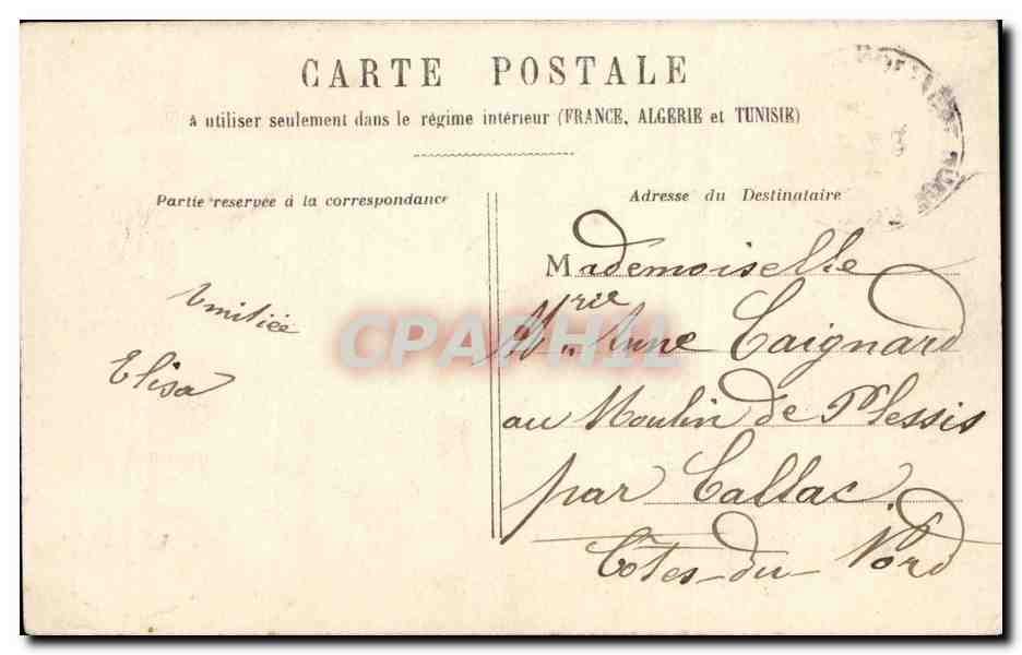 CPA Paris Colonne des Victoires — Verso