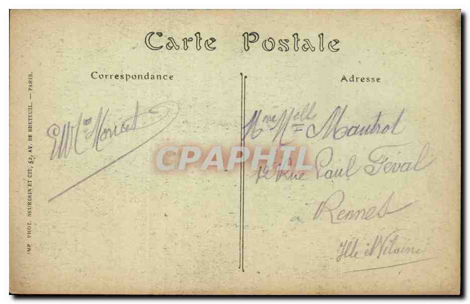 CPA Paris Funiculaire et le Sacre Coeur Montmartre — Rückseite