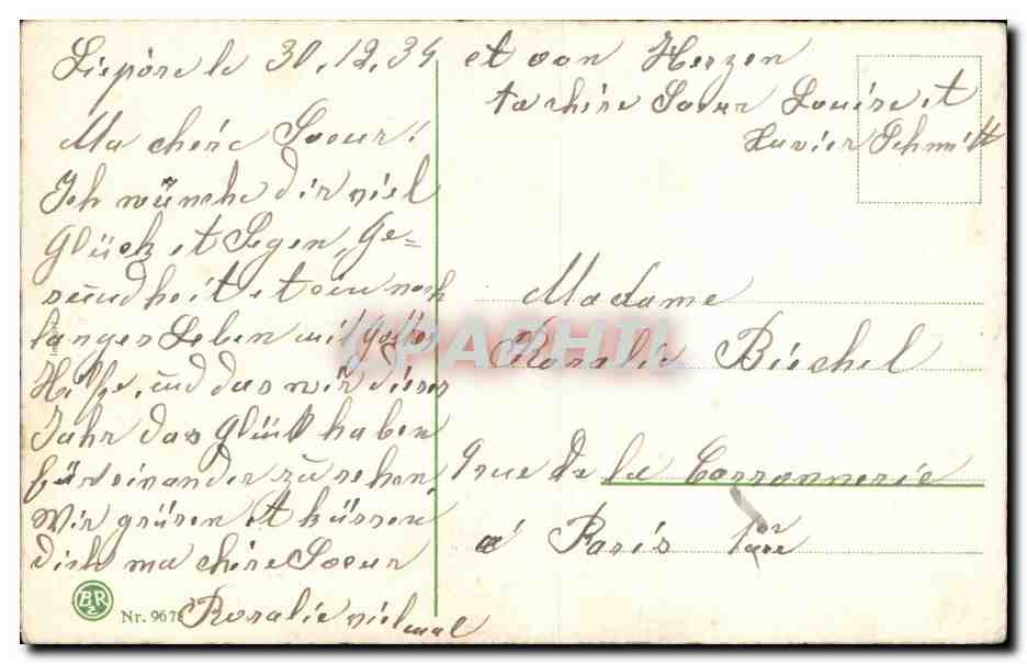 CPA Fantaisie Bonne annee — Rückseite