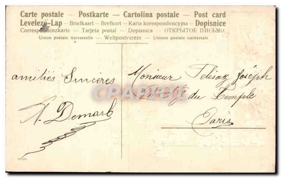 CPA Fantaisie Bonne fete — Rückseite
