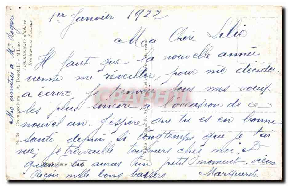 CPA Fantaisie Femme — Verso