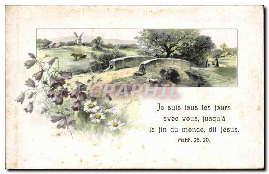 CPA Fantaisie Paysage bucolique