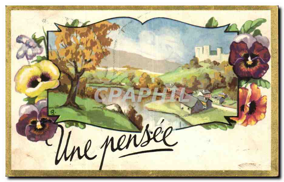 CPA Fantaisie Fleurs Une pensee