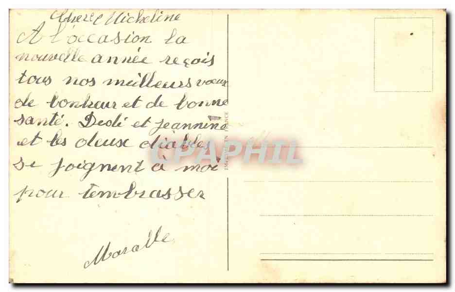 CPA Fantaisie Fleurs Une pensee — Rückseite