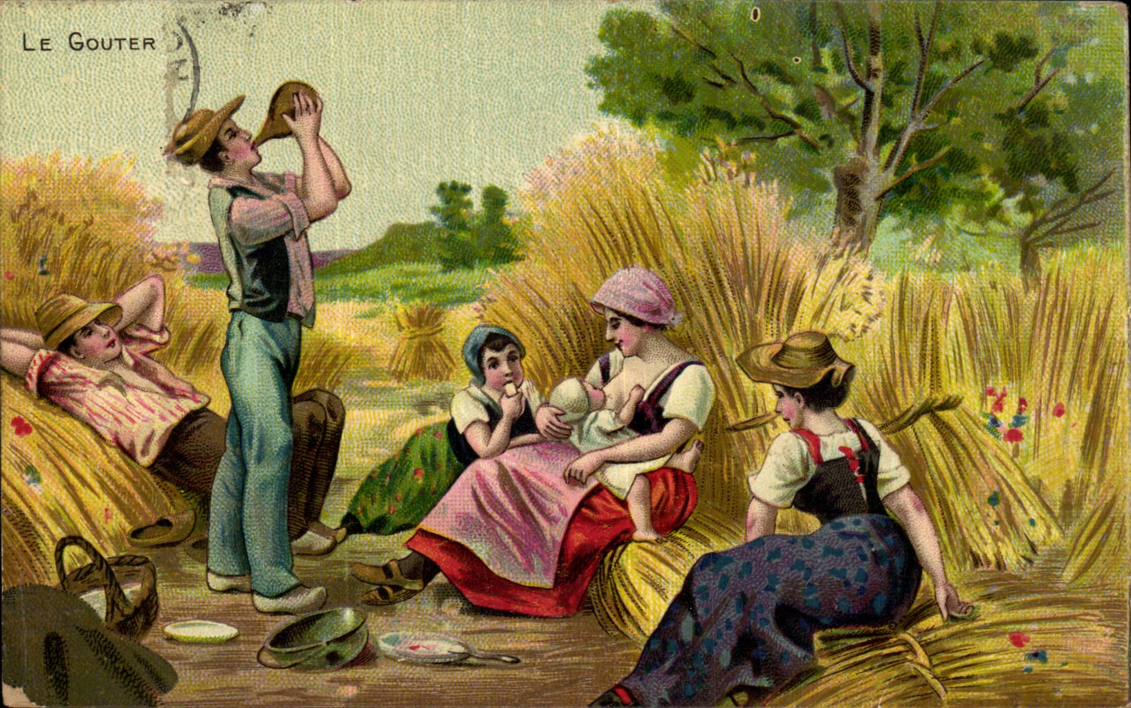 CPA Fantaisie Le gouter Folklore Costumes