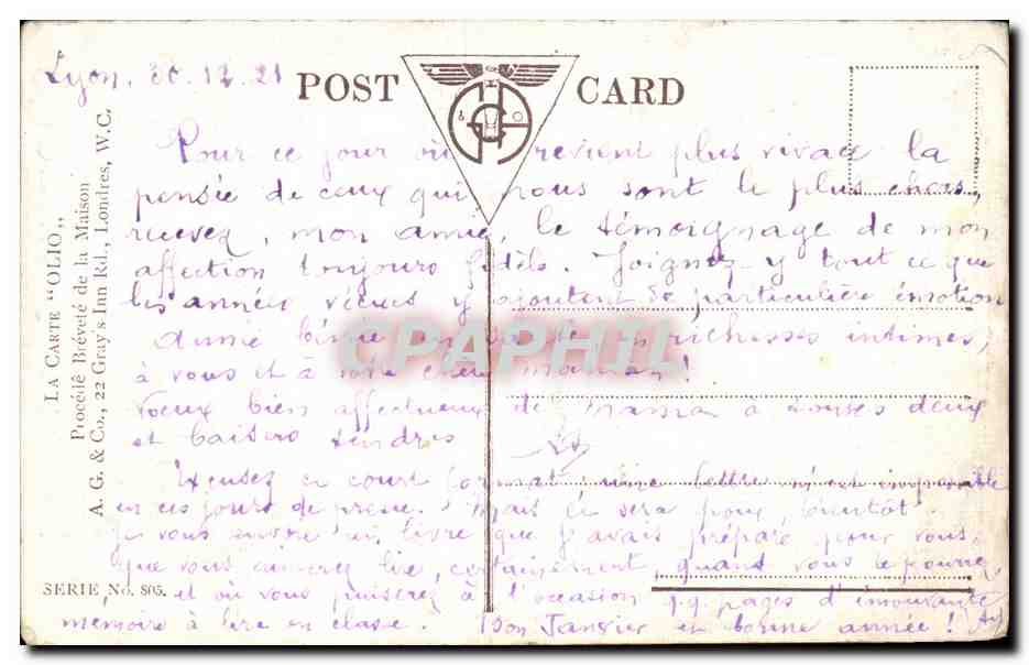 CPA Fantaisie Bonne annee Attelage Chevaux — Verso