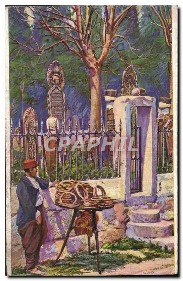 CPA Fantaisie Constantinople Istambul Cimetiere Turquie Turkey