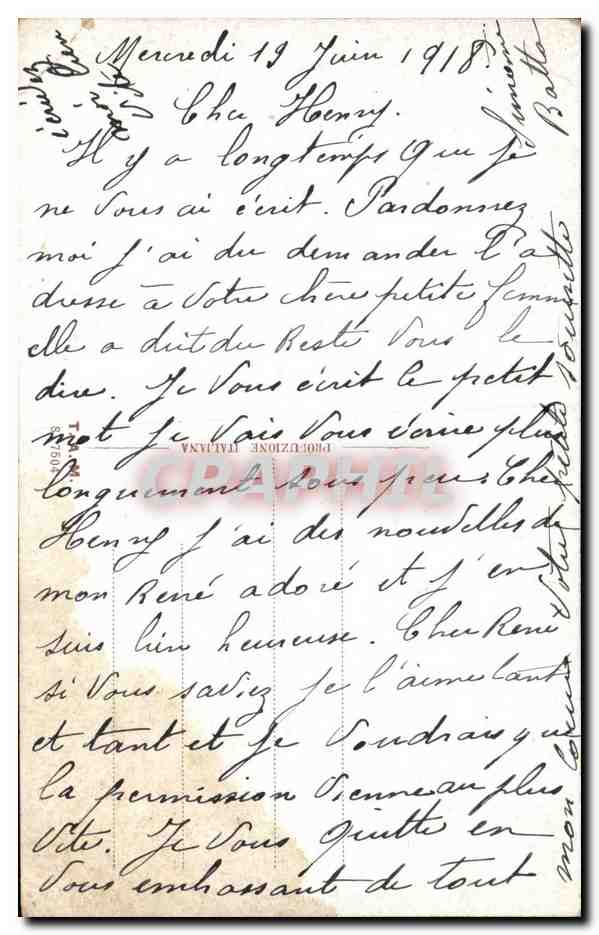 CPA Fantaisie Femme — Rückseite