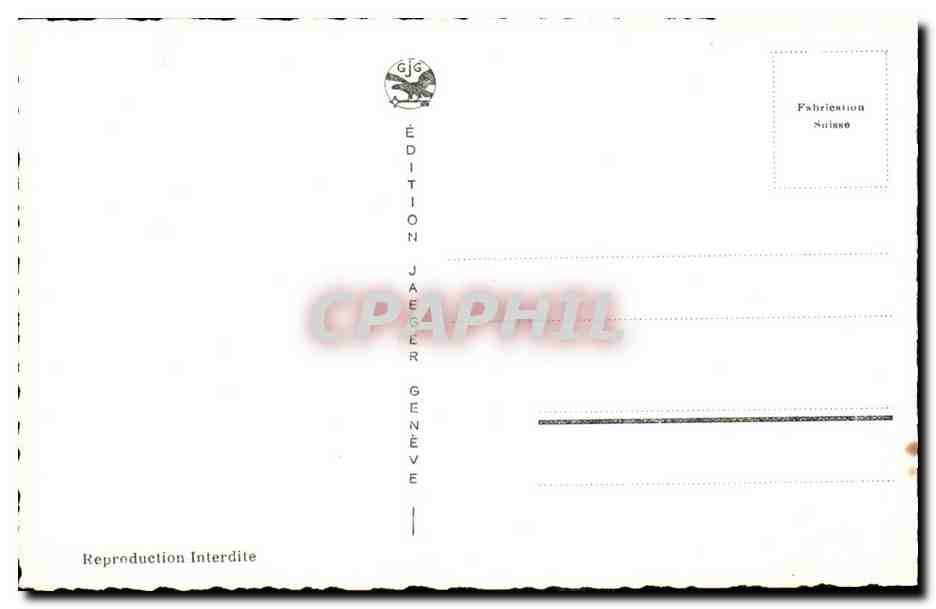 CPSM Geneve Ile JJ Rousseau et le Mont Blanc — Rückseite