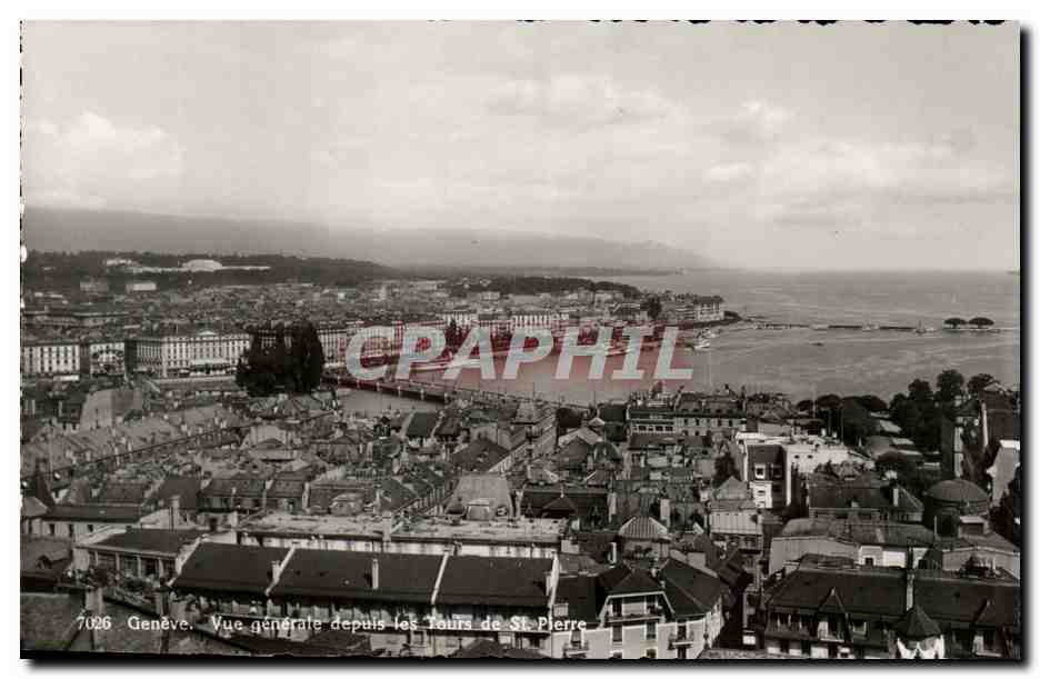 CPSM Geneve Vue generale depuis les tours de St Pierre