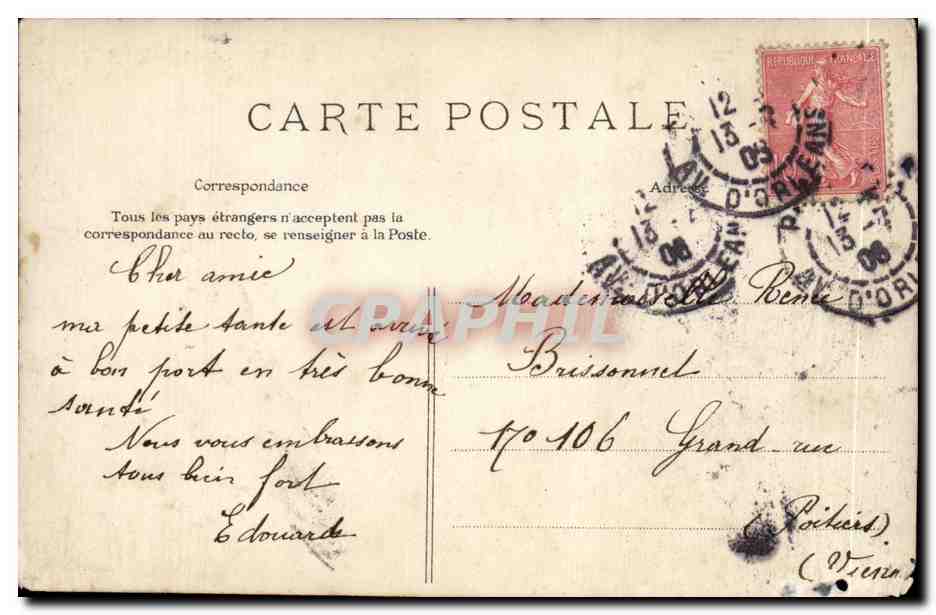 CPA On ne peut faire passer l'amour Fantaisie Femme Folklore costume — Verso