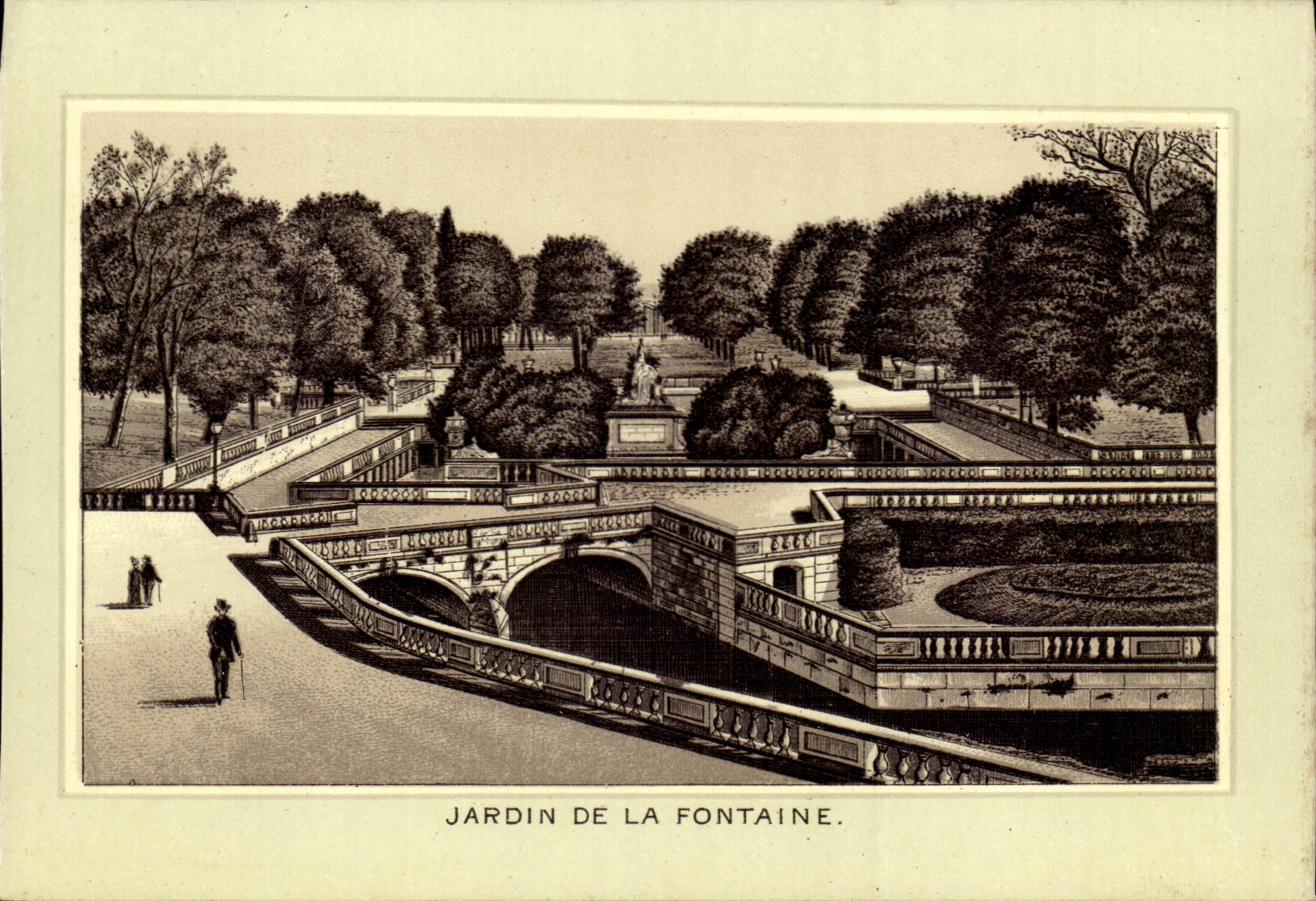 CPA Nimes Jardin de la fontaine