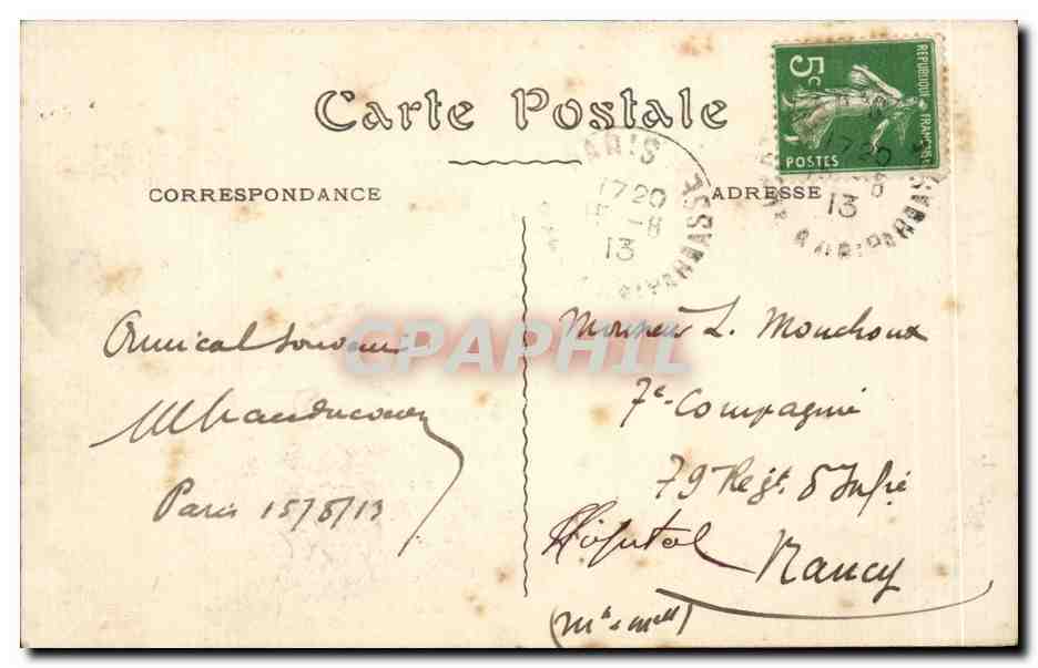Paris CPA Boulevard Montmartre — Rückseite