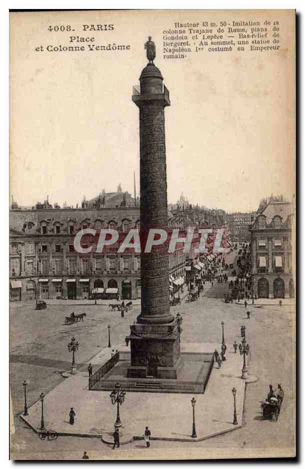 Paris CPA Place et colonne Vendome