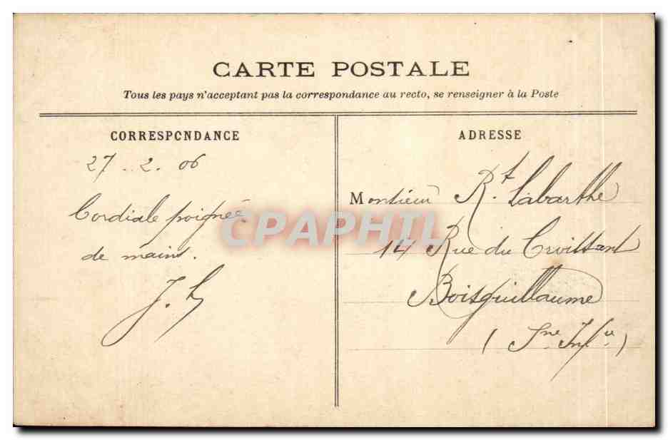 Paris CPA Boulevard des Italiens — Rückseite
