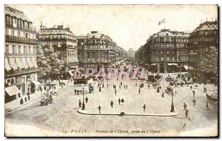 Paris CPA Avenue de l'Opera prise de l'Opera