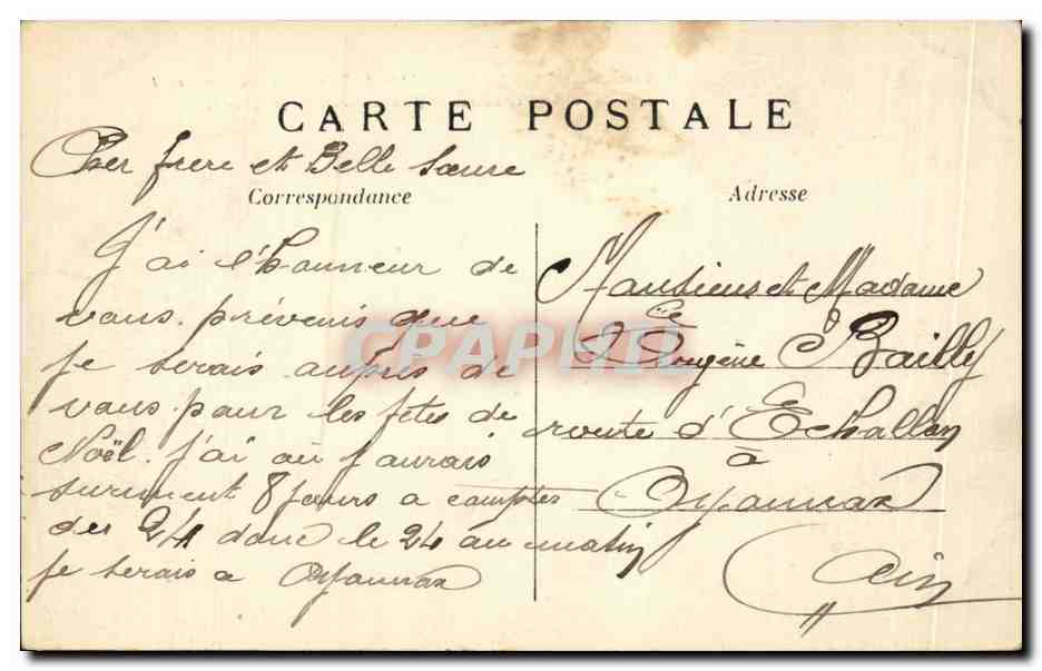 Paris CPA L'arc de triomphe du Carrousel et le monument Quand meme de Mercier — Verso
