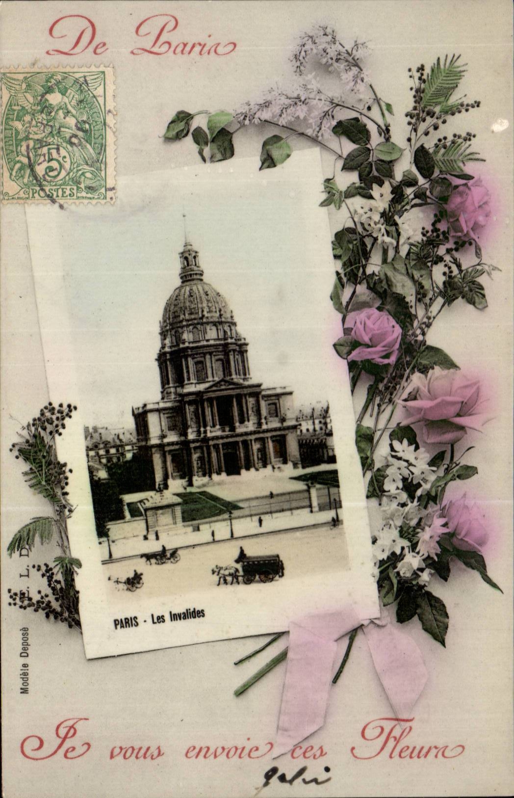 Paris CPA De Paris je vous envoie ces fleurs