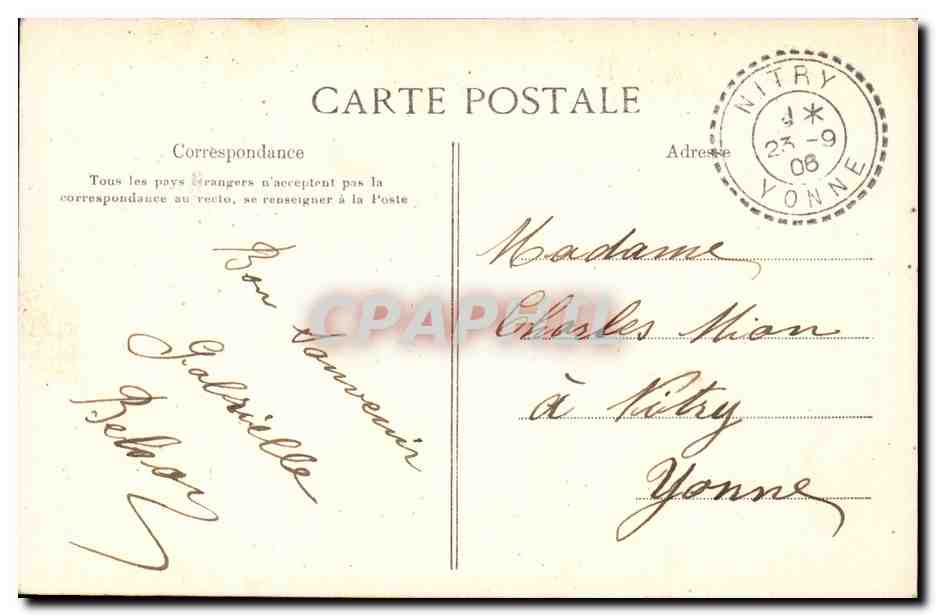 Paris CPA De Paris je vous envoie ces fleurs — Rückseite