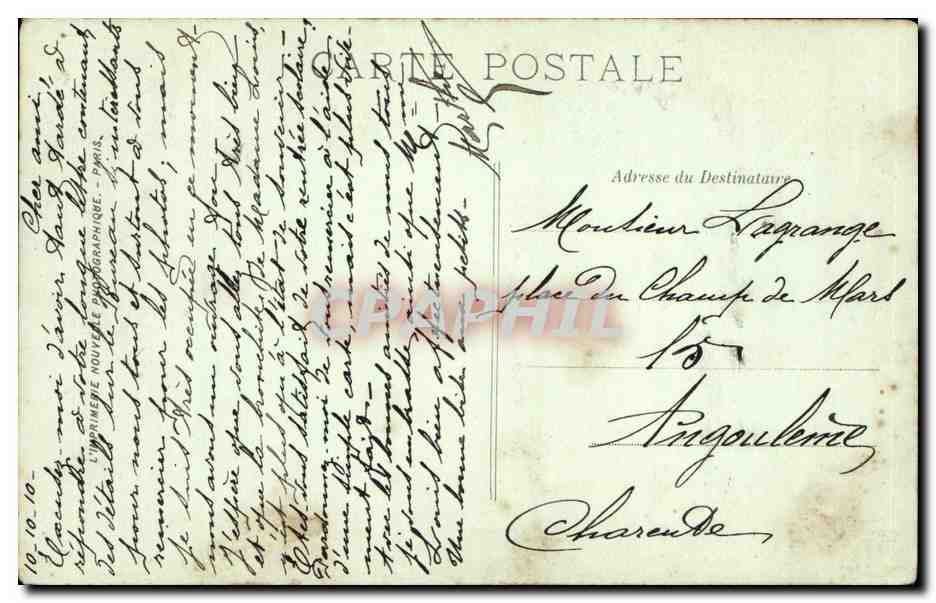 Paris CPA Notre Dame Tombeau de Mgr Affre — Verso