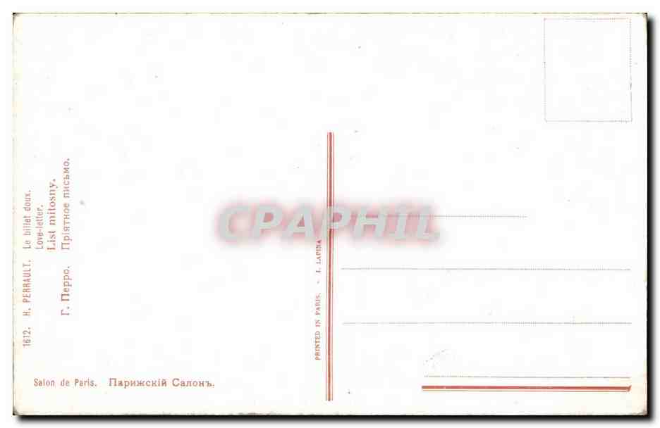 CPA Fantaisie Femme Perrault Le billet doux — Rückseite
