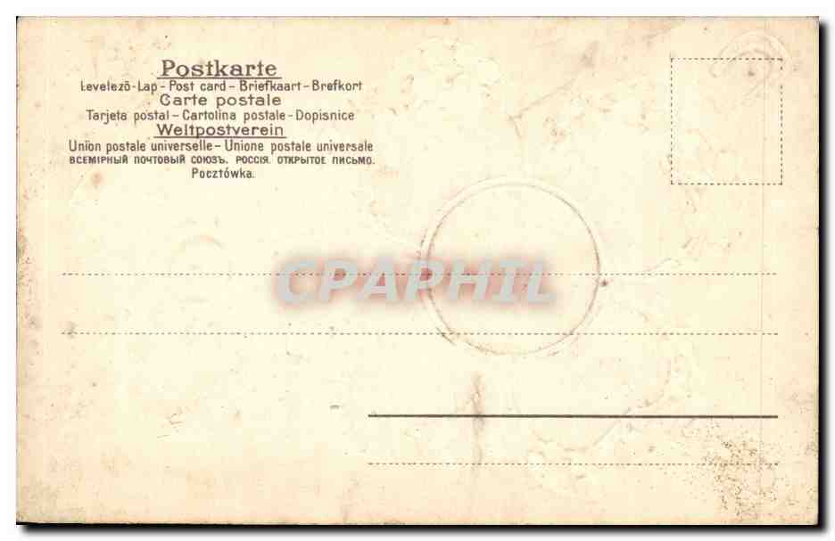 CPA Fantaisie Femme Trefle — Verso
