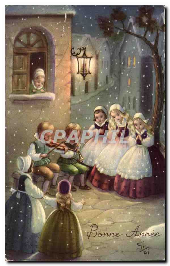 CPA Fantaisie Bonne annee Enfants