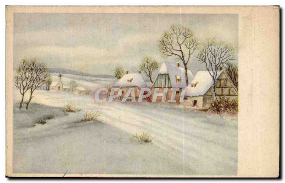 CPA Fantaisie Paysage sous la neige