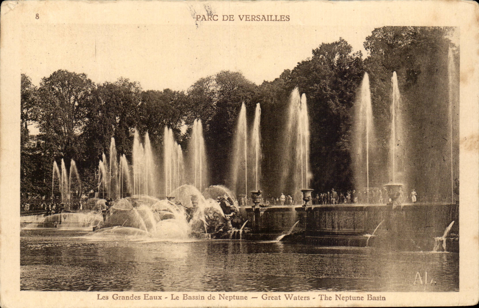 CPA Parc de Versailles les grandes eaux Le bassin de Neptune 