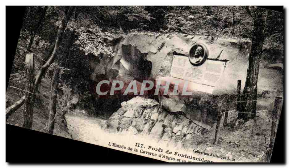 Entrée de la Caverne d'Augus — Forêt de Fontainebleau — Collection Artistique L. M.