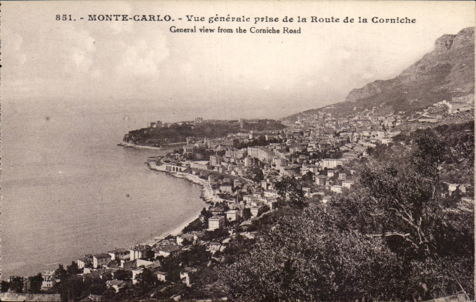 CPA Monaco Monte Carlo Vue generale prise de la route de la corniche 
