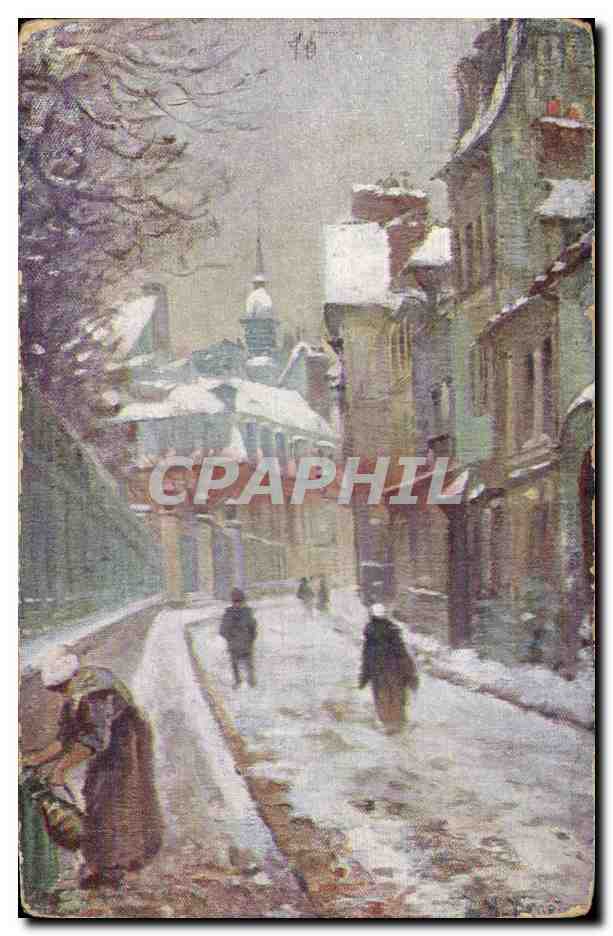 CPA Rouen pittoresque Rue de l'epee (neige)